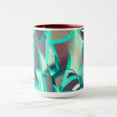 Blue or cyan streaks up red, drizzled image tasse (Zentrum)
