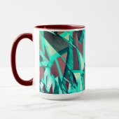 Blue or cyan streaks up red, drizzled image tasse (Links)