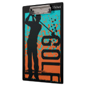 Blue Orange Abstrakt Art Golf Klemmbrett (Links)