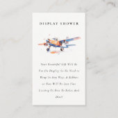 Blue Orange Airplane Diaper Dusche Babydusche Begleitkarte (Vorderseite)