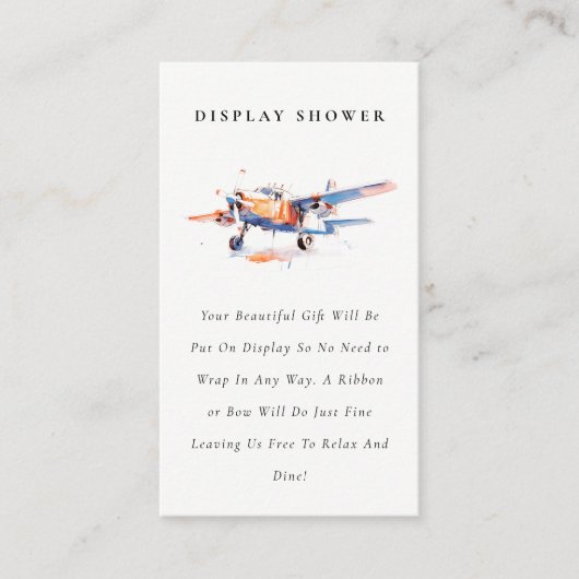 Blue Orange Airplane Diaper Dusche Babydusche Begleitkarte (Vorderseite)