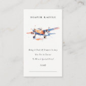 Blue Orange Airplane Diaper Raffle Baby Dusche Begleitkarte (Vorderseite)