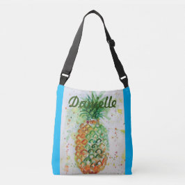 Blue Orange Ananas Girls Name Art Crossbody Bag Tragetaschen Mit Langen Trägern