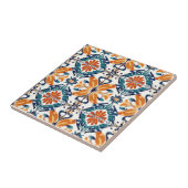 Blue Orange and Yellow Pattern Ceramic Tile Fliese (Seite)