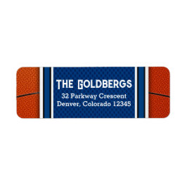 Blue Orange Basketball Bar Mitzvah Rücksendeadress