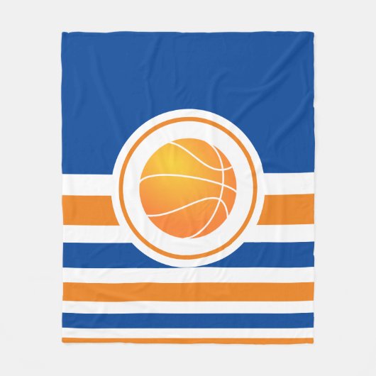 Blue & Orange Basketball Fleecedecke (Vorderseite)