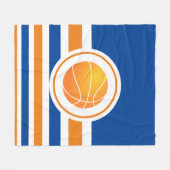 Blue & Orange Basketball Fleecedecke (Vorderseite (Horizontal))