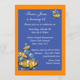 Blue Orange Beach Geburtstag PERSONALIZE Einladung