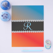 Blue Orange Black Diamond 3d Monogram Initial Flyer (Einzeln)