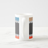 Blue Orange Black Diamond 3d Monogram Initial Porzellantasse (Rückseite)