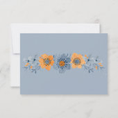 Blue & Orange Blume - RSVP-Antwortkarte für Hochze RSVP Karte (Rückseite)