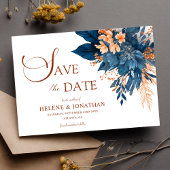 Blue Orange Blumengarten Elegante Hochzeit Save The Date