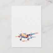 Blue Orange Blush Airplane Books für Babydusche Begleitkarte (Rückseite)
