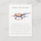 Blue Orange Blush Airplane Books für Babydusche Begleitkarte (Vorderseite)