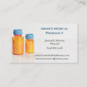 Blue Orange Bottles Pharmaceuticals Pills Visitenkarte (Vorderseite)