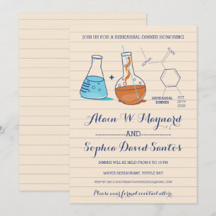 Blue & Orange Chemistry Probe Dinner Einladungen