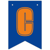 Blue Orange Class of 2023 Foto Graduation Party Wimpelkette (Zweite Fahne)