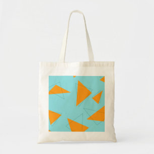Blue,orange, cool, trendy, modern triangle pattern tragetasche