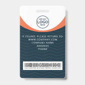 Blue Orange Corporate Visitor Pass ID Barcode Ausweis (Rückseite)