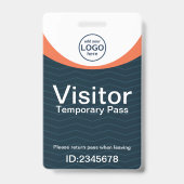 Blue Orange Corporate Visitor Pass ID Barcode Ausweis (Vorderseite)