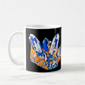 Blue Orange Crystal Gems Rocks Abstrakte Kunst Kaffeetasse (Links)