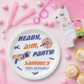 Blue, Orange Dart War Birthday Party, jedes Alter Pappteller (Party)