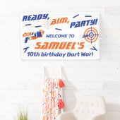 Blue, Orange Dart War Birthday Party, Willkommen Banner (Insitu)