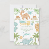 Blue Orange Dinosaurier Geburtstag Danke Karte (Vorderseite)