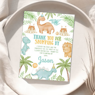 Blue Orange Dinosaurier Geburtstag Danke Karte