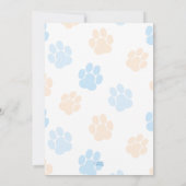 Blue Orange Dog Paw Print Birthday Party jedes Alt Einladung (Rückseite)
