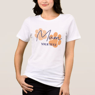 Blue Orange Dow Paw Print Birthday Party Mum Tri-Blend Shirt