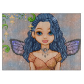 Blue & Orange Fee Pixel Art Schneidebrett (Vorderseite)