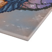 Blue & Orange Fee Pixel Art Schneidebrett (Ecke)