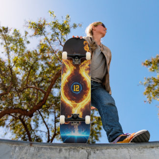 Blue Orange Flame Magic Energy Ring Sports Skateboard