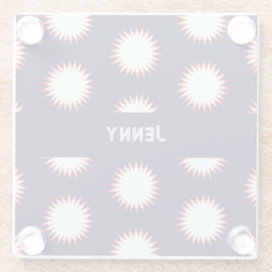 Blue & Orange Flash Add The Name Bold Loud Pattern Glasuntersetzer (Rückseite)