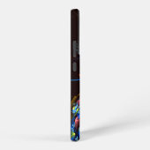 Blue Orange Floral Modern Abstract Art Pattern #03 Samsung Galaxy Hülle (Rechte Seite)