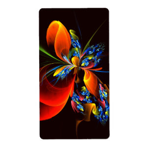 Blue Orange Floral Modernes Abstraktes Kunstmuster