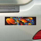 Blue Orange Floral Modernes Abstraktes Kunstmuster Autoaufkleber (Auf Auto)