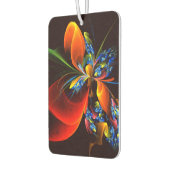 Blue Orange Floral Modernes Abstraktes Kunstmuster Autolufterfrischer (Links)