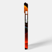 Blue Orange Floral Modernes Abstraktes Kunstmuster Case-Mate iPhone Hülle (Rückseite / Links)