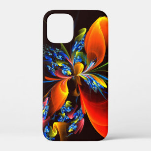 Blue Orange Floral Modernes Abstraktes Kunstmuster Case-Mate iPhone Hülle