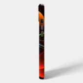 Blue Orange Floral Modernes Abstraktes Kunstmuster Case-Mate iPhone Hülle (Rückseite / Links)