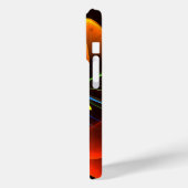 Blue Orange Floral Modernes Abstraktes Kunstmuster Case-Mate iPhone Hülle (Rückseite / Links)