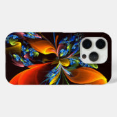Blue Orange Floral Modernes Abstraktes Kunstmuster Case-Mate iPhone Hülle (Rückseite (Horizontal))