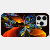 Blue Orange Floral Modernes Abstraktes Kunstmuster Case-Mate iPhone Hülle (Rückseite (Horizontal))