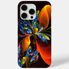 Blue Orange Floral Modernes Abstraktes Kunstmuster Case-Mate iPhone Hülle