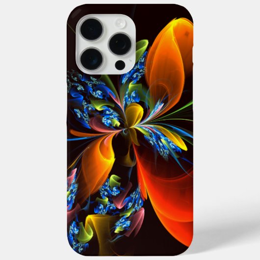Blue Orange Floral Modernes Abstraktes Kunstmuster Case-Mate iPhone Hülle (Rückseite)