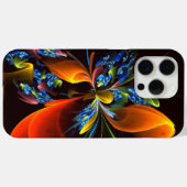 Blue Orange Floral Modernes Abstraktes Kunstmuster Case-Mate iPhone Hülle (Rückseite (Horizontal))