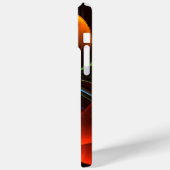 Blue Orange Floral Modernes Abstraktes Kunstmuster Case-Mate iPhone Hülle (Rückseite / Links)