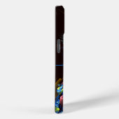 Blue Orange Floral Modernes Abstraktes Kunstmuster Case-Mate iPhone Hülle (Rückseite / Rechts)